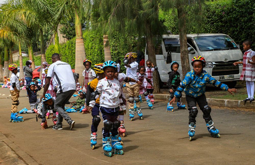 The Skating program at Kiota School focuses on developing balance, coordination, and physical fitness through engaging activities. It provides a fun and safe environment where children can build confidence while learning essential motor skills.