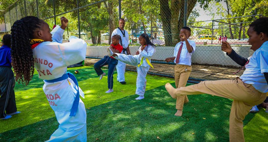 The Taekwondo program at Kiota School focuses on martial arts training, discipline, and self-defense skills. It helps learners build physical strength, agility, and mental focus through structured training.
